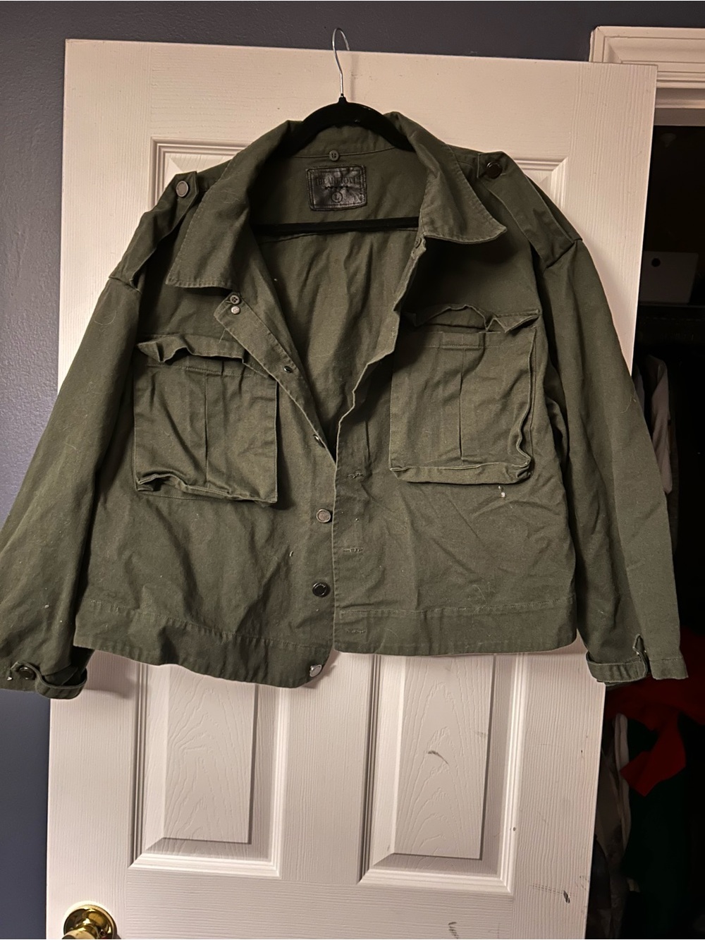 BLANK NYC Olive Green Military-Style Women's Jacket